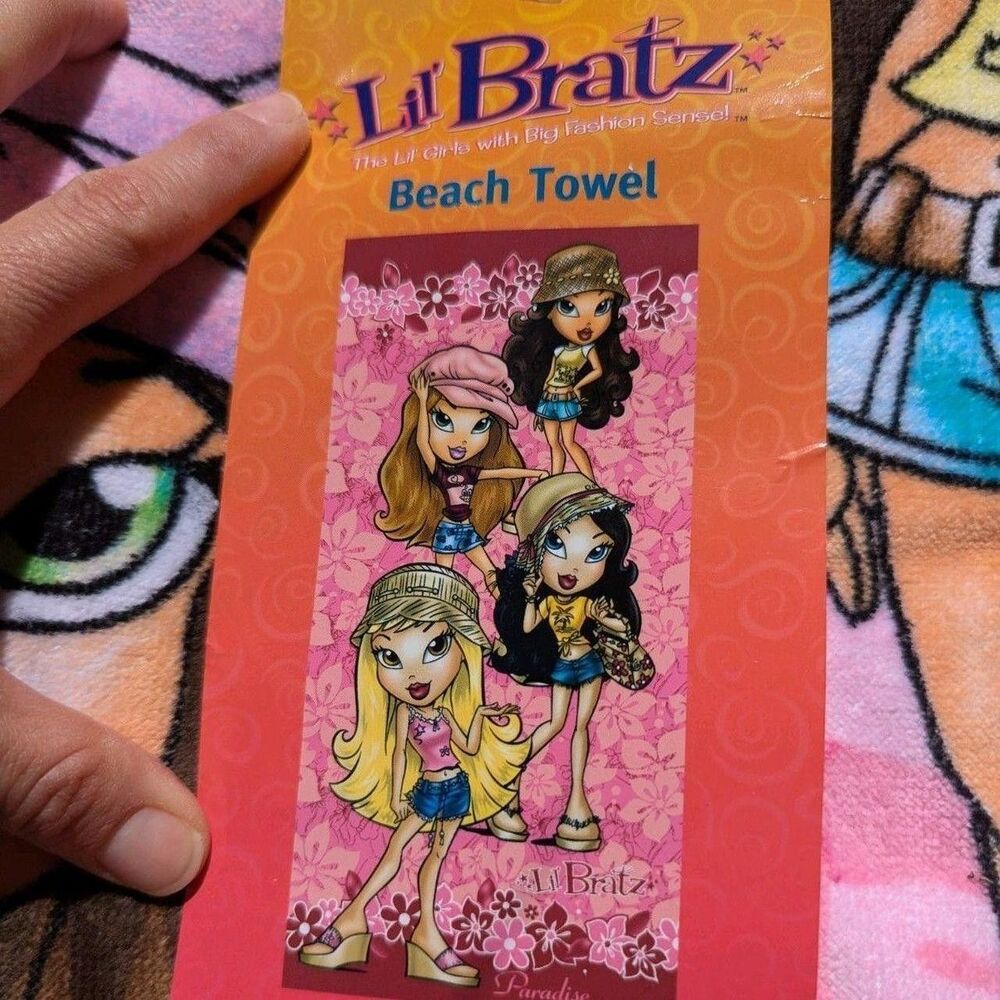 Y2K Lil BRATZ Beach Pool Towel Pink Paradise Talia Nazalia NWT VTG 2000s